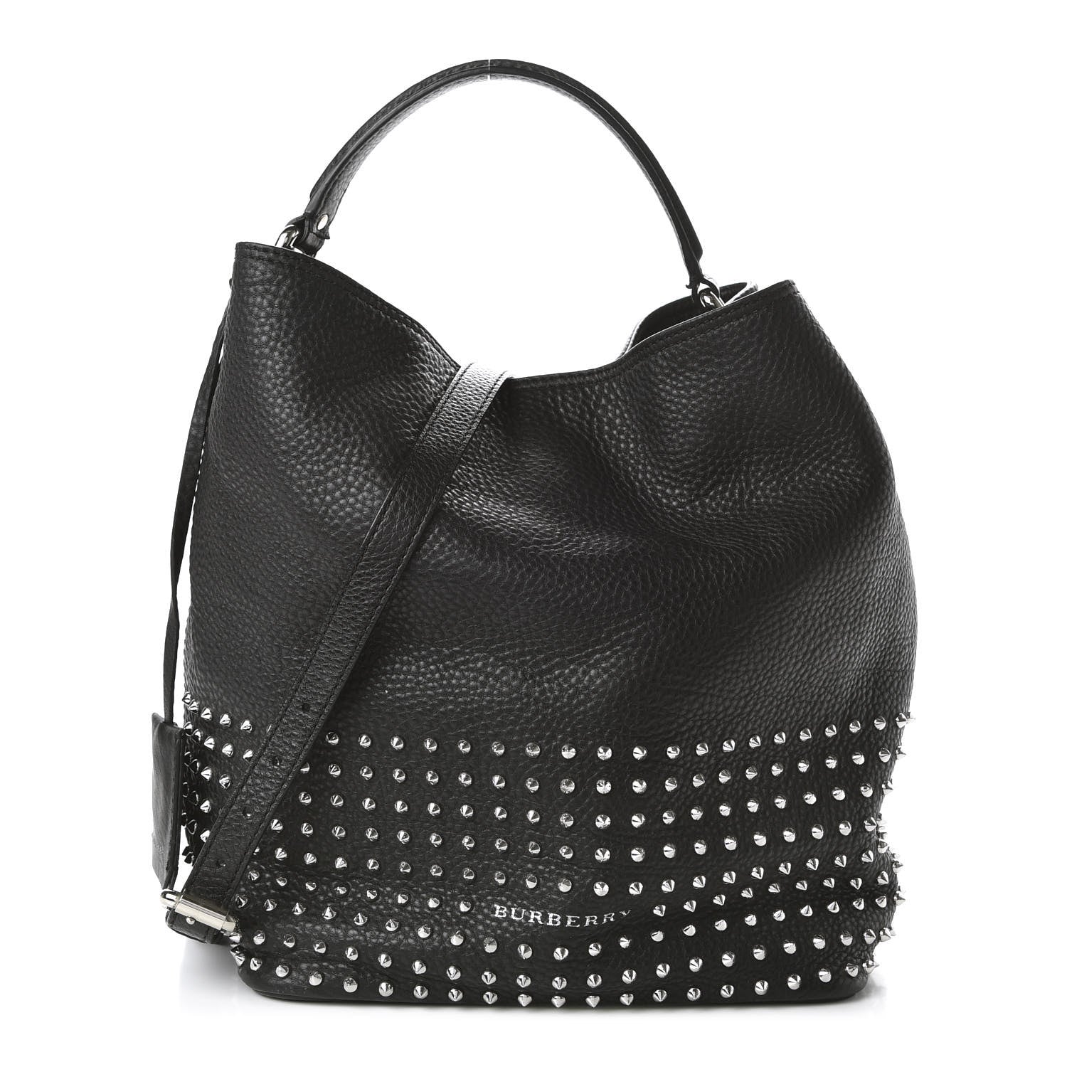 Burberry Calfskin Studded Medium Susanna Hobo Black 1 of 9