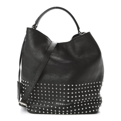 Burberry Calfskin Studded Medium Susanna Hobo Black 1 of 9