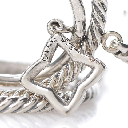 David Yurman Sterling Silver Diamond Quatrefoil Mobile Circle Earrings 4 of 4