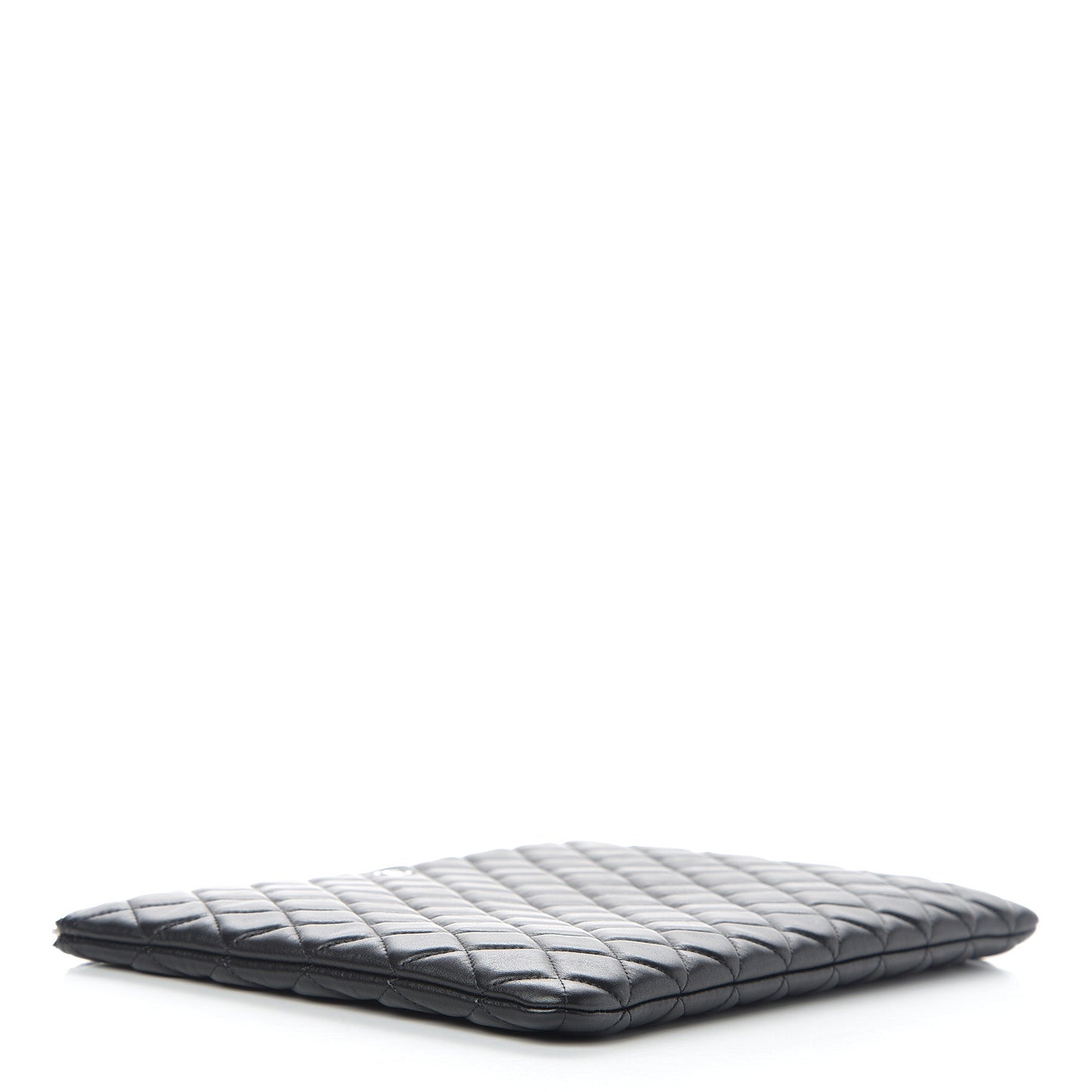 Lambskin Quilted Large Cosmetic Case Black