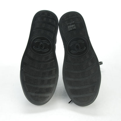 Chanel Suede Tweed High Top Sneakers 37 Dark Grey 5 of 7