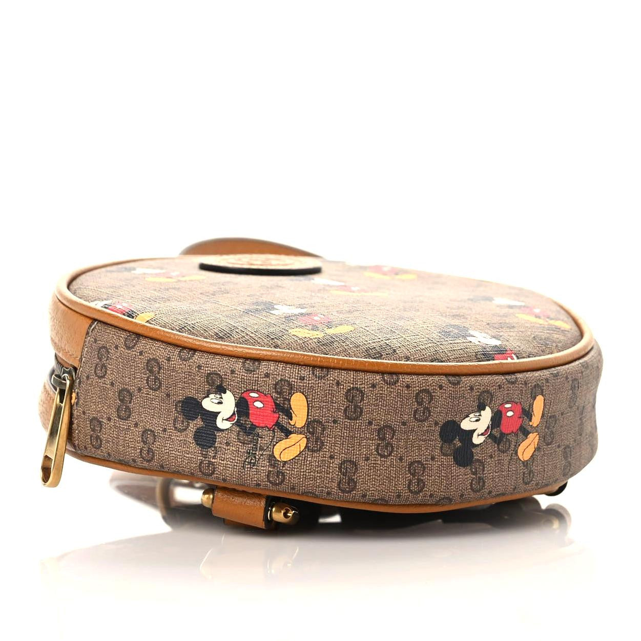 Gucci X DISNEY Mini Vintage GG Supreme Monogram Mickey Mouse Round Backpack Beige Vintage Sun Oil 4 of 9