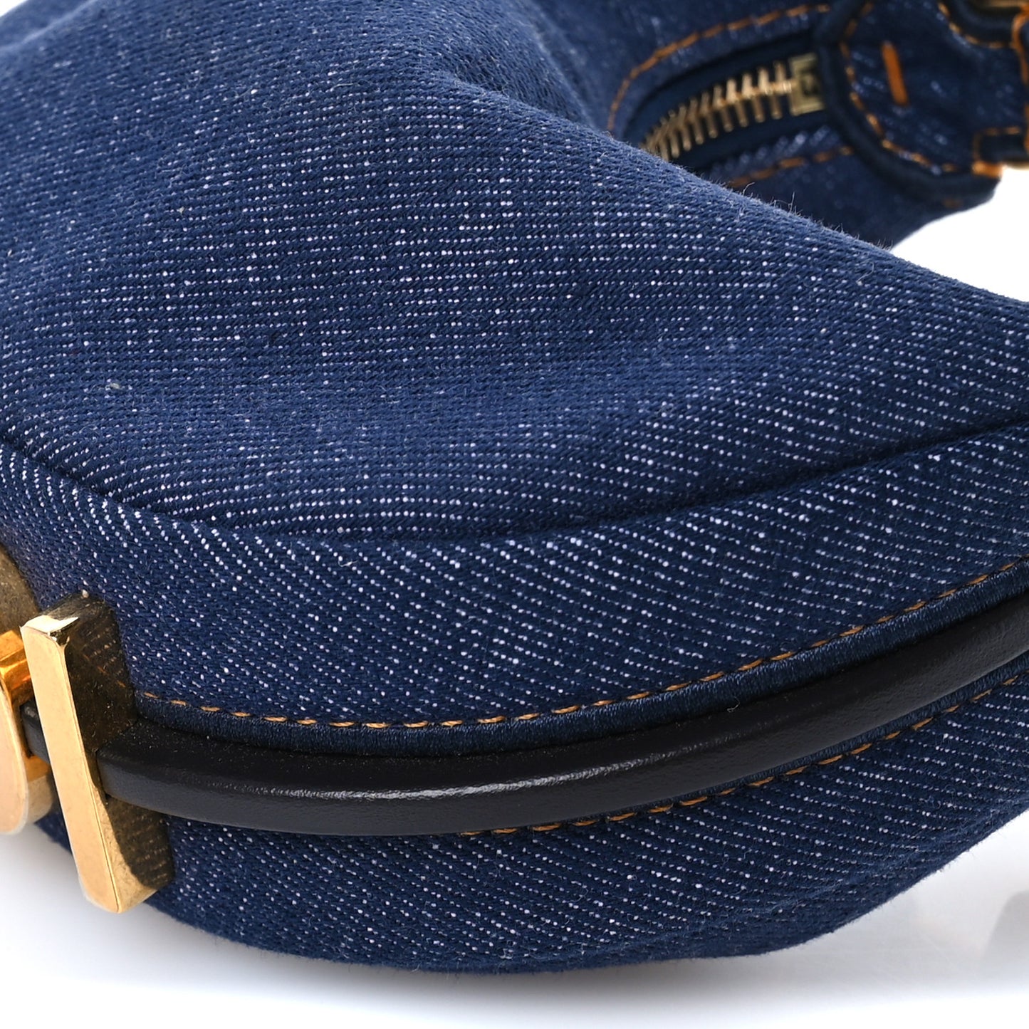 Denim Shiny Nappa Nano Fendigraphy Hobo Charm Blue Moro