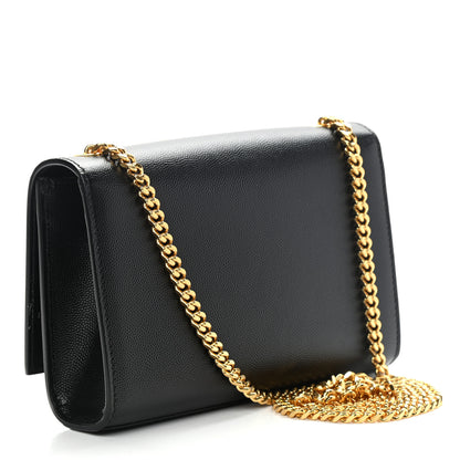Saint Laurent Grain De Poudre Small Monogram Kate Satchel Black 3 of 11
