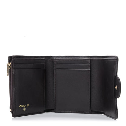 Chanel Lambskin Quilted Compact Flap Wallet Dark Brown 4 of 4