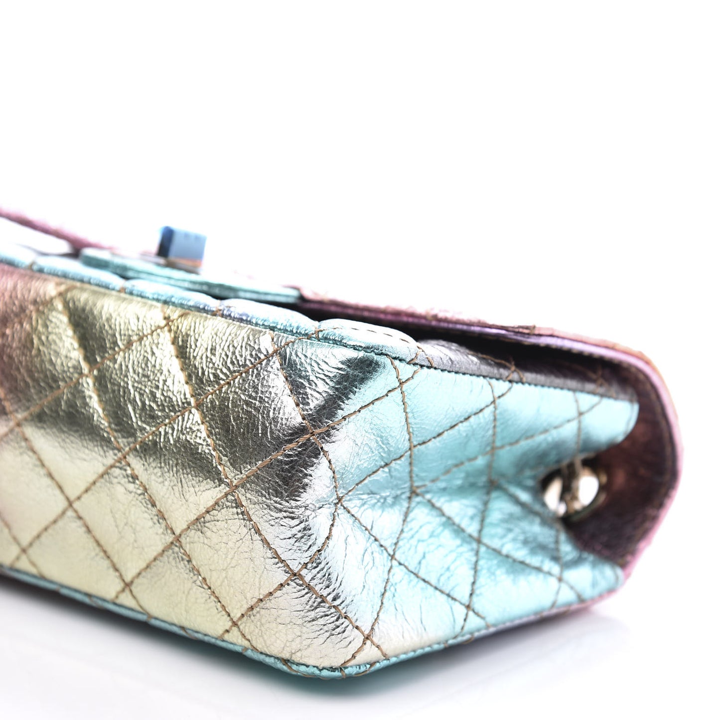 Metallic Goatskin Quilted Mini 2.55 Reissue Flap Multicolor