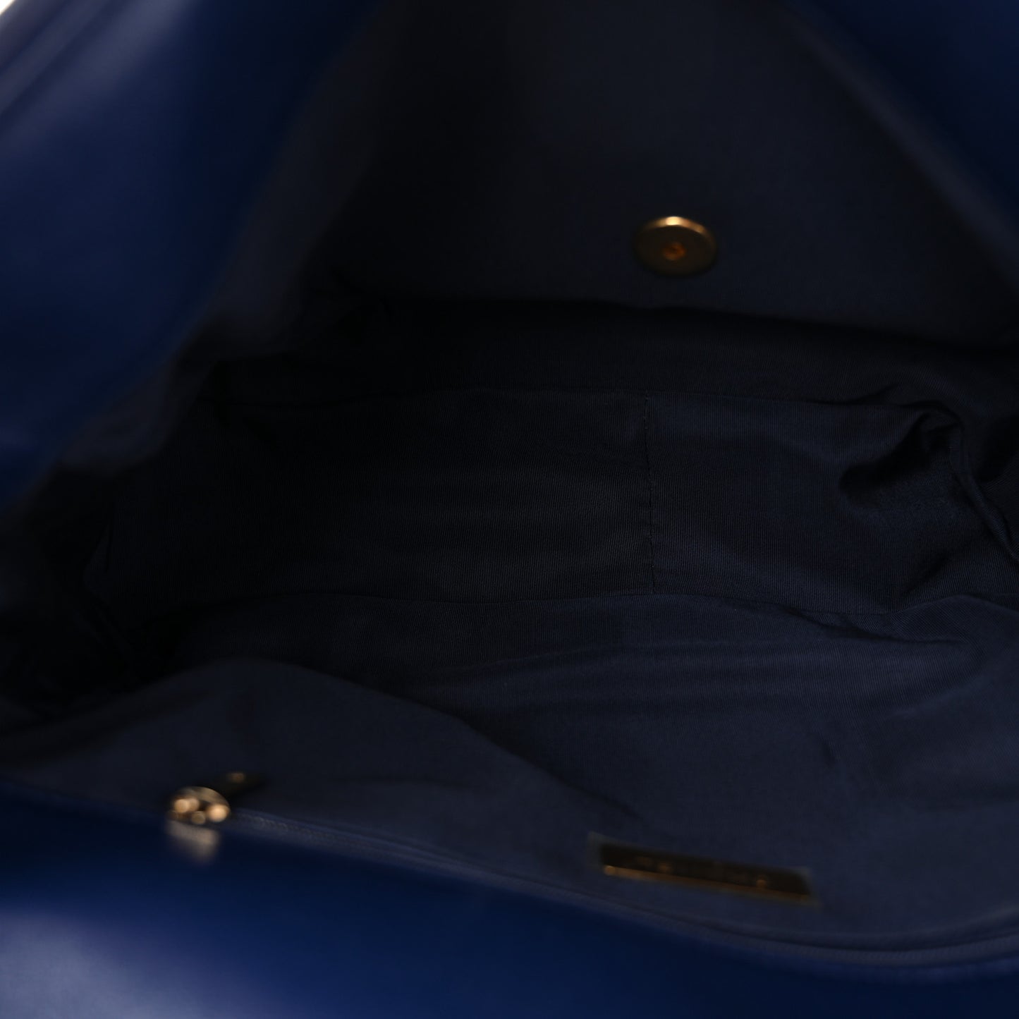 Goatskin Quilted Maxi Chanel 19 Flap Dark Blue