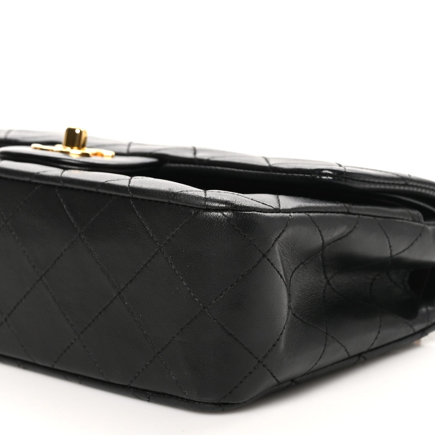 Lambskin Quilted Small Double Flap Black