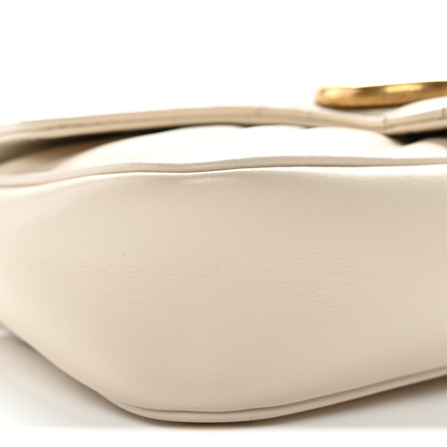 Gucci Calfskin Matelasse Super Mini GG Marmont Shoulder Bag White 9 of 11