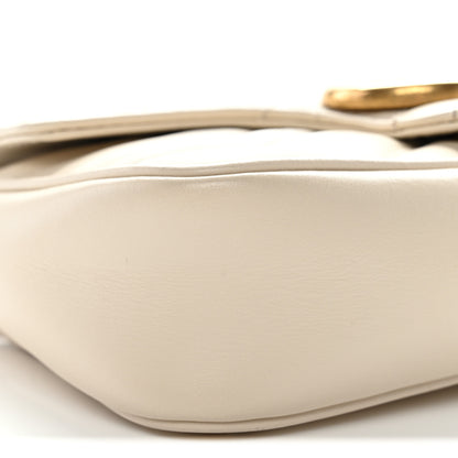 Gucci Calfskin Matelasse Super Mini GG Marmont Shoulder Bag White 9 of 11