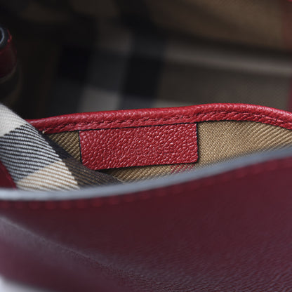 Burberry Soft Grain Calfskin Small Buckle Tote Parade Red 7 of 10