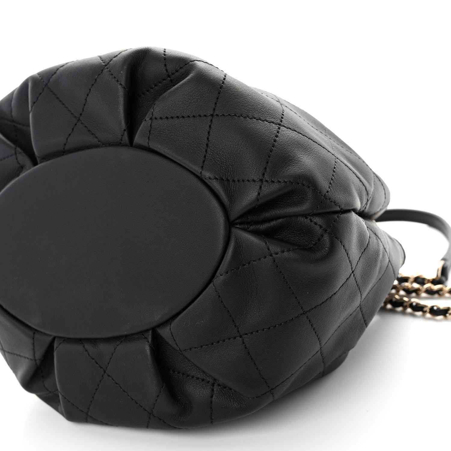 Chanel Calfskin Stitched Mini Drawstring CC Bag Black 10 of 10