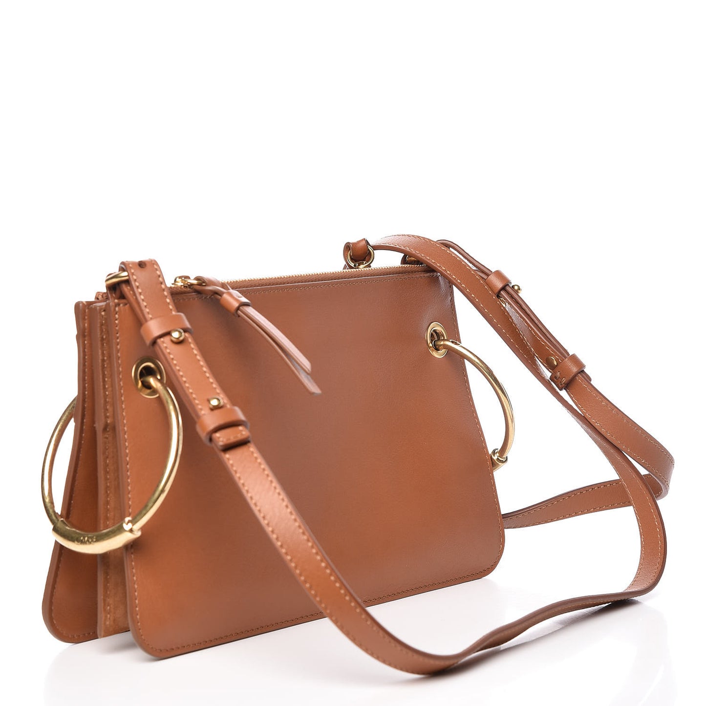 Calfskin Suede Small Roy Bag Caramel
