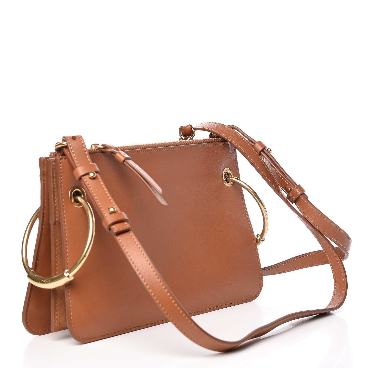 Chloe Calfskin Suede Small Roy Bag Caramel 3 of 10