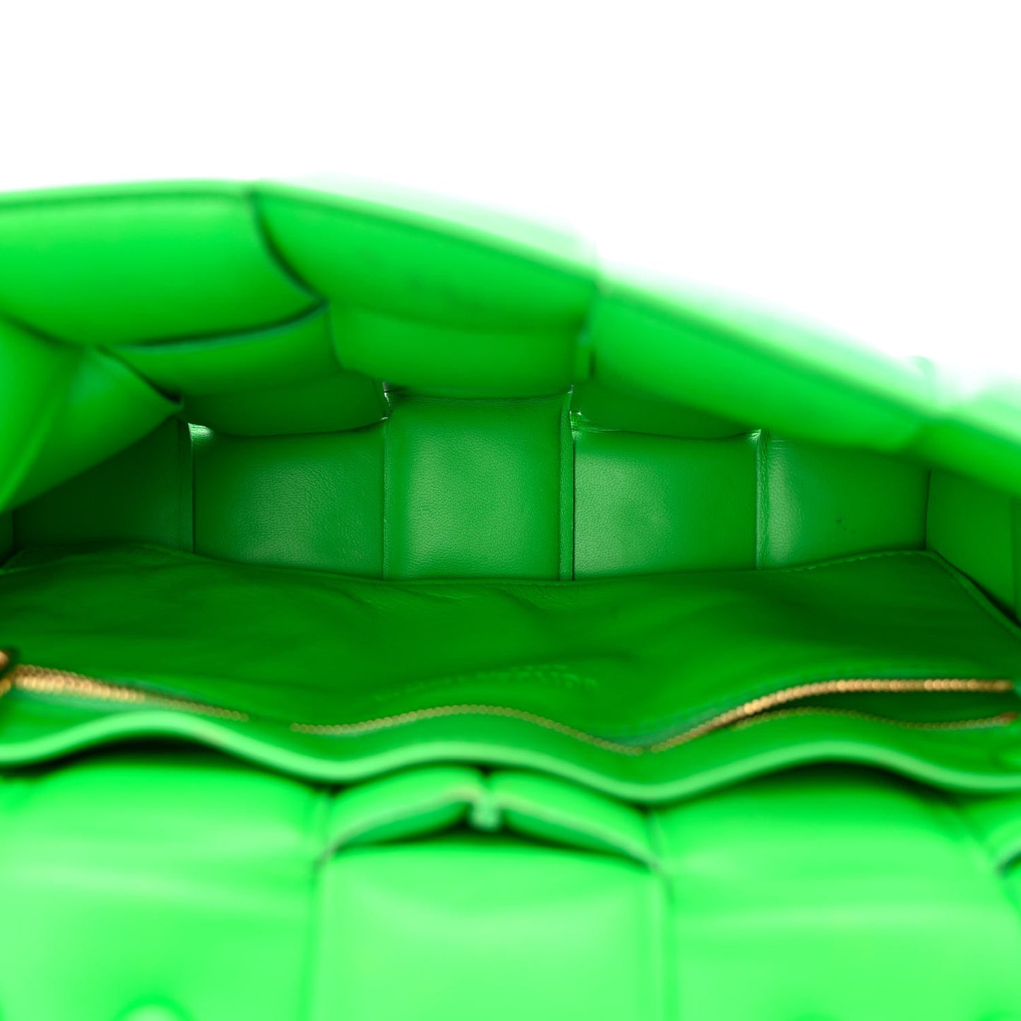 Lambskin Maxi Intreccio Padded Chain Cassette Crossbody Bag Grass