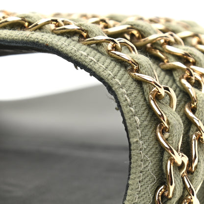 Chanel Canvas Chain Flat Sandals 39 Khaki 11 of 11