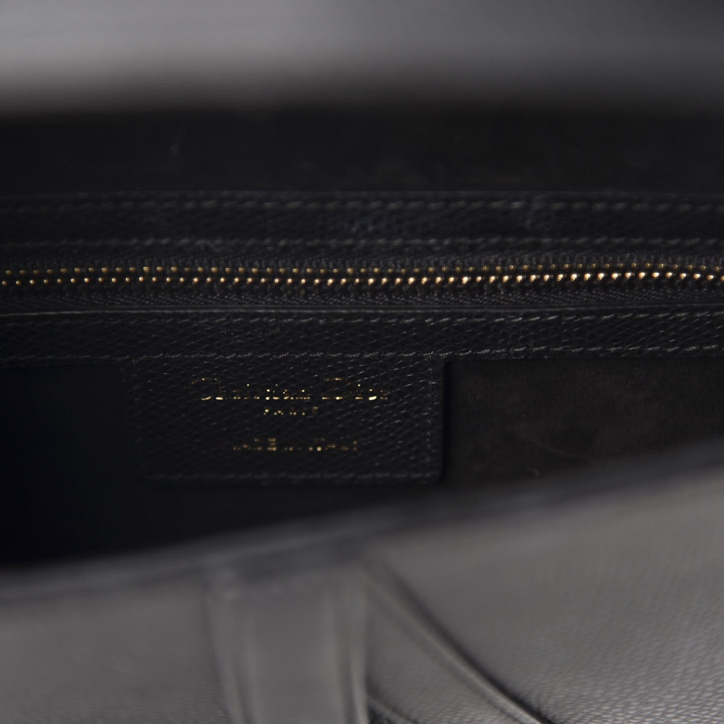 Grained Calfskin Saddle Bag Black