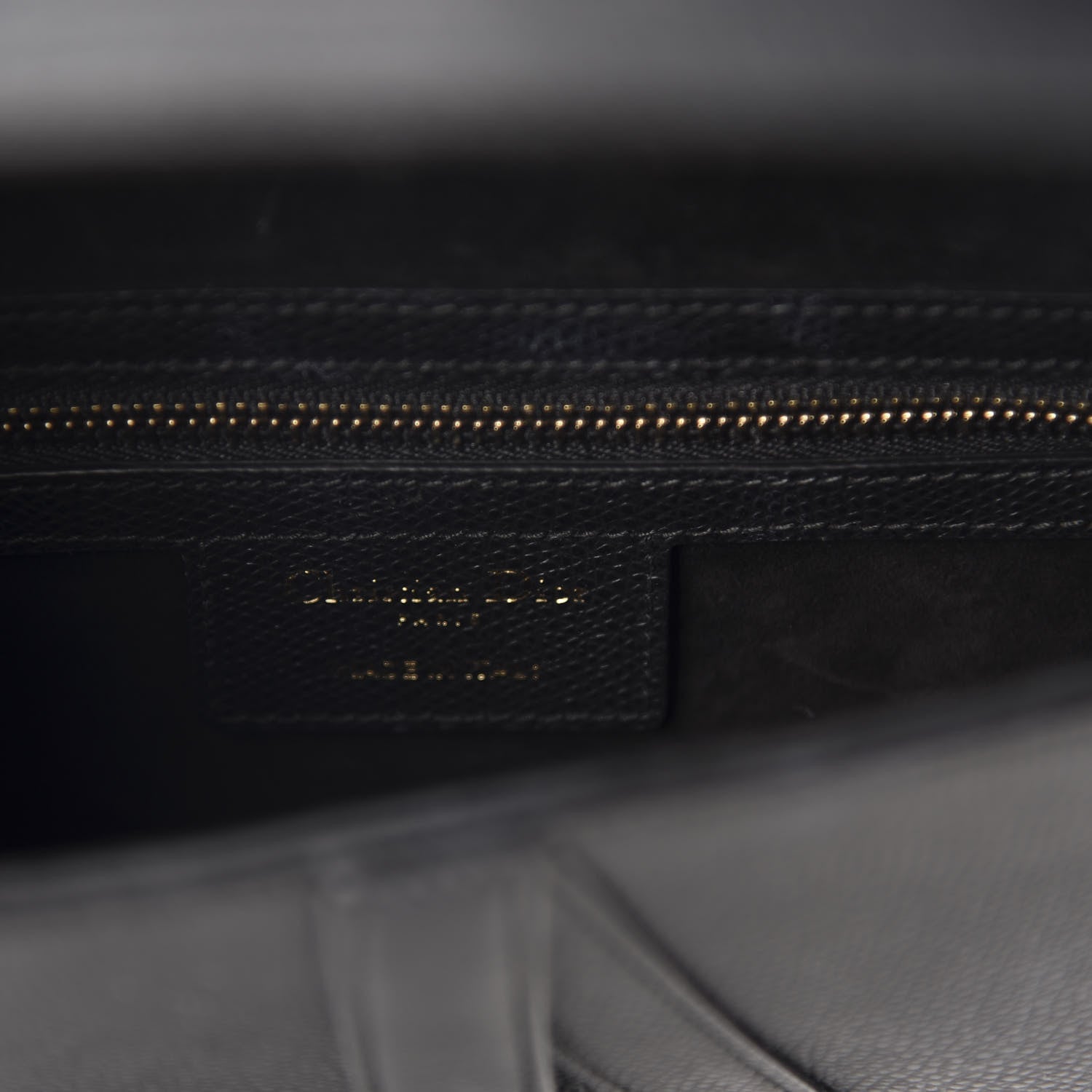 Christian Dior Grained Calfskin Saddle Bag Black 8 of 10