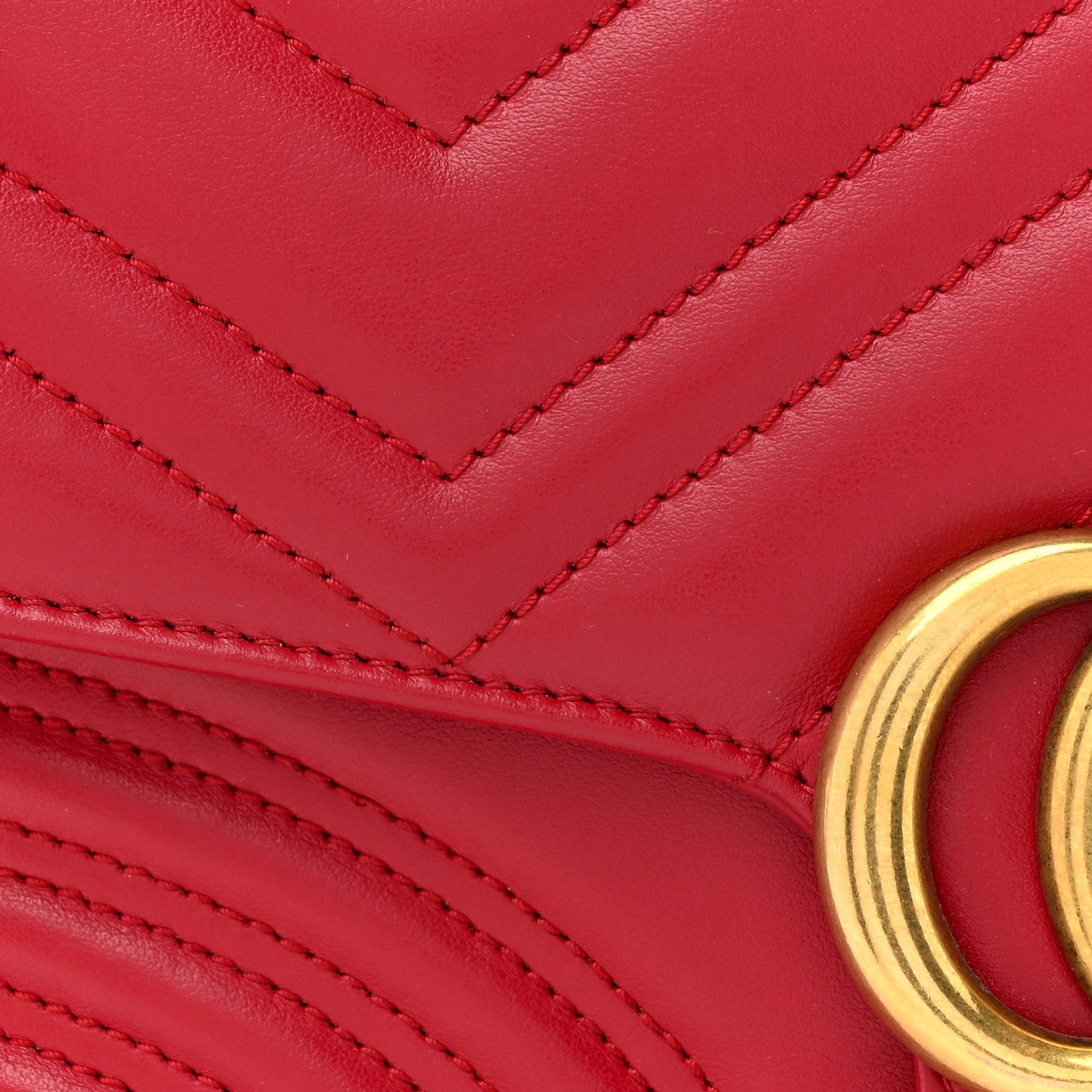 Gucci Calfskin Matelasse Sylvie Web Small GG Marmont Top Handle Shoulder Bag Hibiscus Red 8 of 13