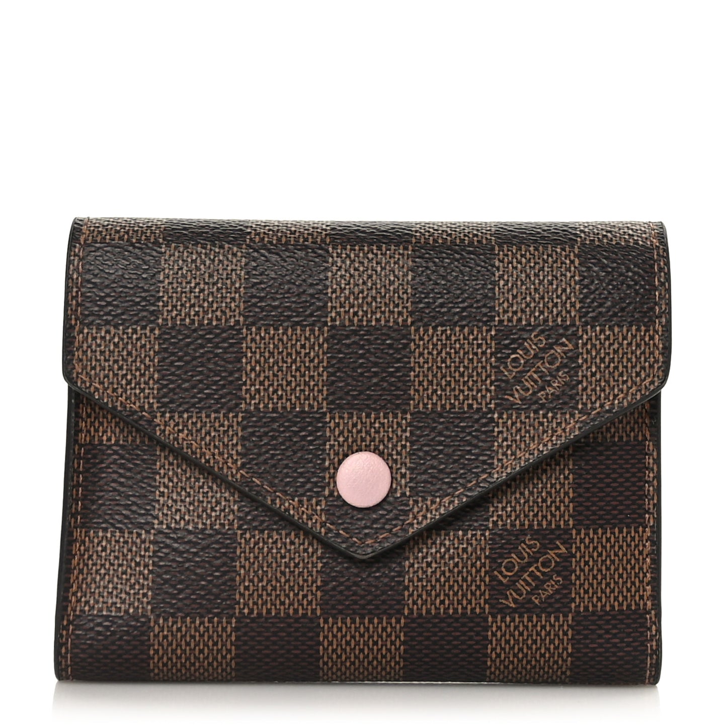 Damier Ebene Victorine Wallet Rose Ballerine