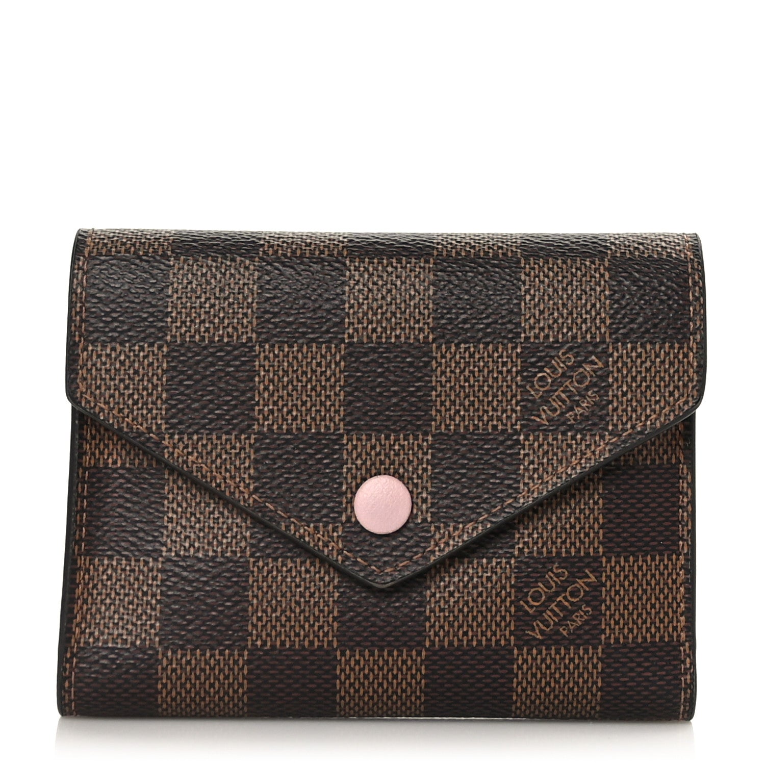 Louis Vuitton Damier Ebene Victorine Wallet Rose Ballerine 1 of 7