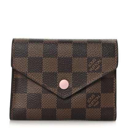 Louis Vuitton Damier Ebene Victorine Wallet Rose Ballerine 1 of 7