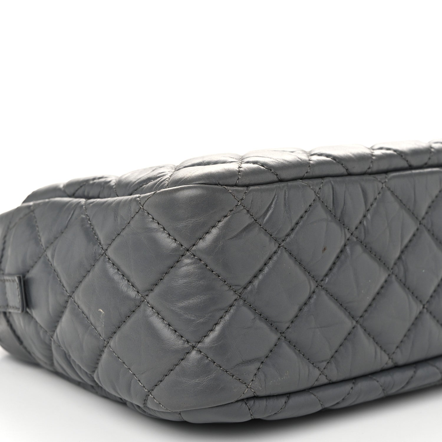 Chanel Aged Calfskin Quilted Medium Reissue Camera Case Grey 9 of 11