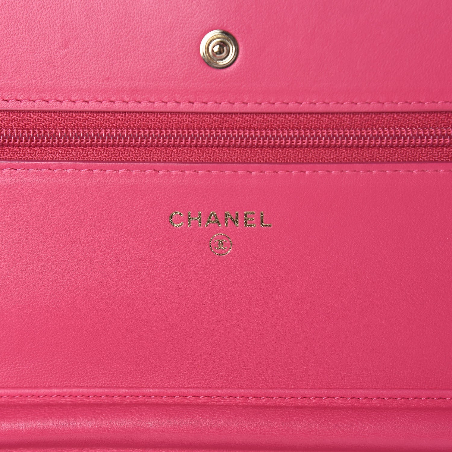 Chanel Lambskin Quilted Wallet On Chain WOC Dark Pink 8 of 17