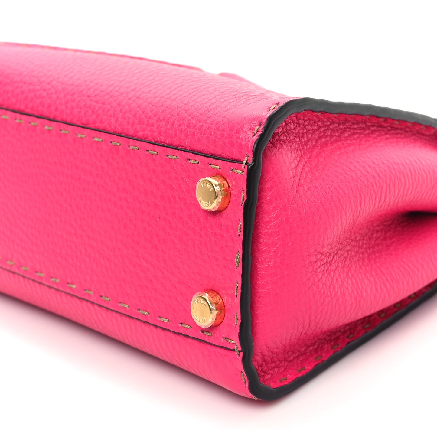 Cuoio Romano Selleria Mini Peekaboo Iconic Satchel Fuxia