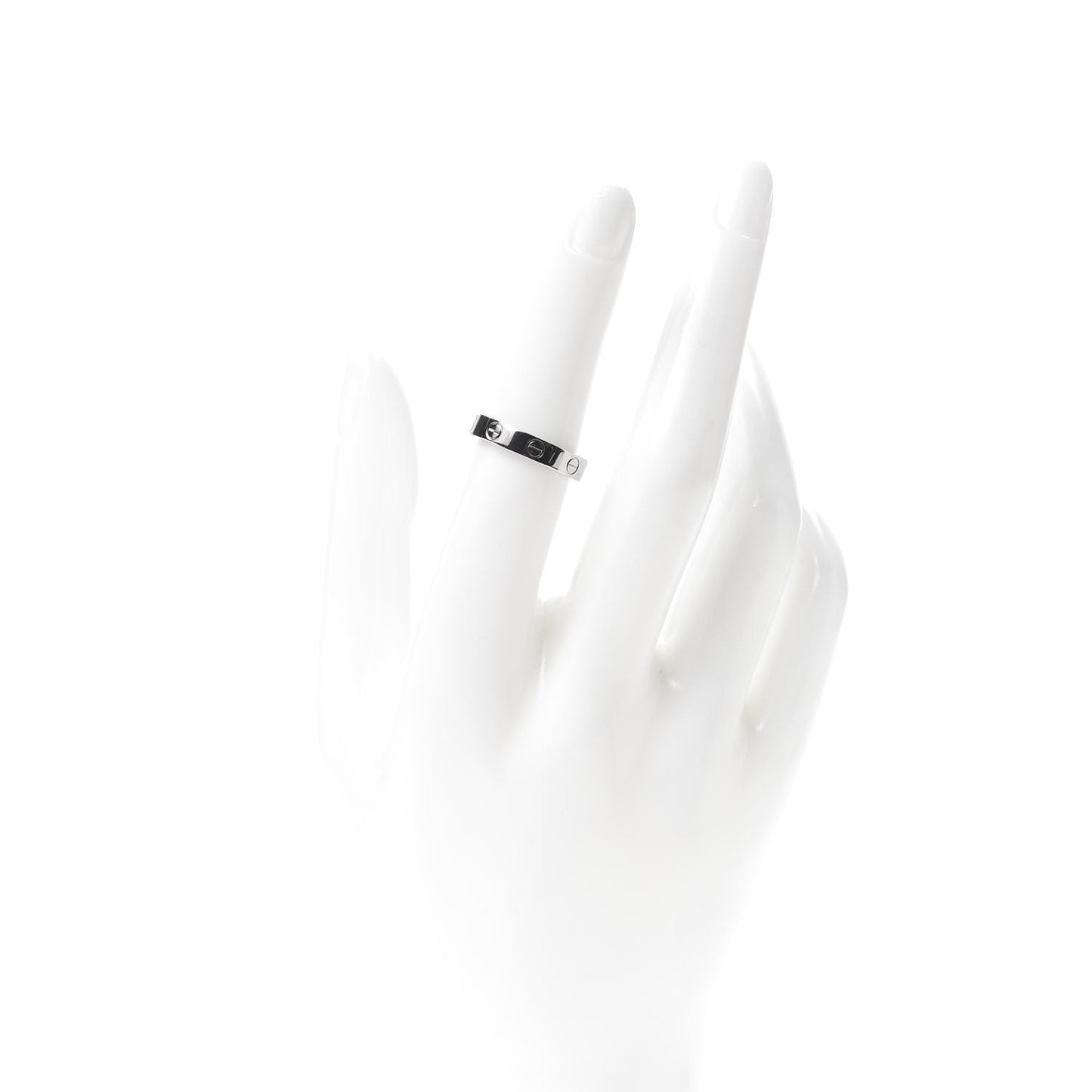 18K White Gold 3.5mm LOVE Wedding Band Ring 53 6.25