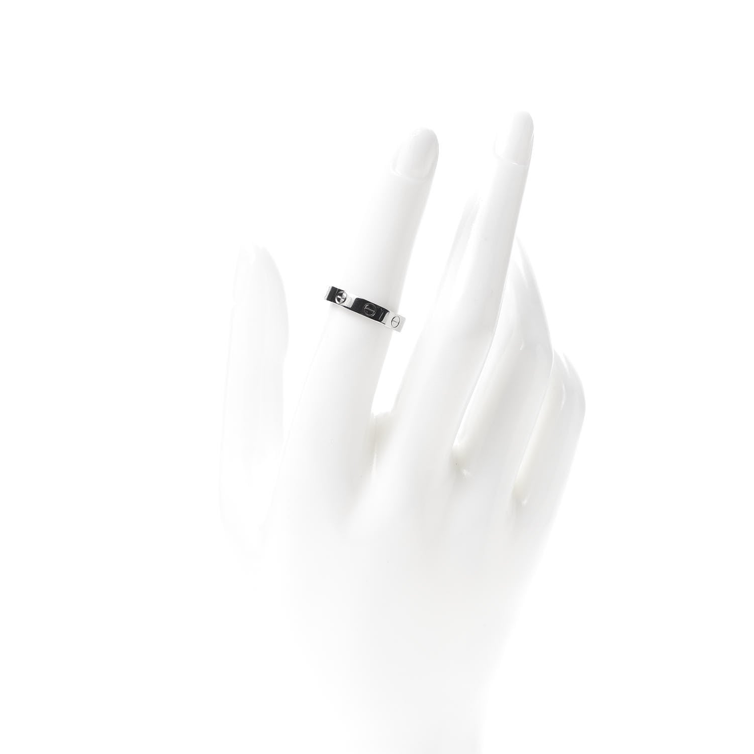 Cartier 18K White Gold 3.5mm LOVE Wedding Band Ring 53 6.25 2 of 5