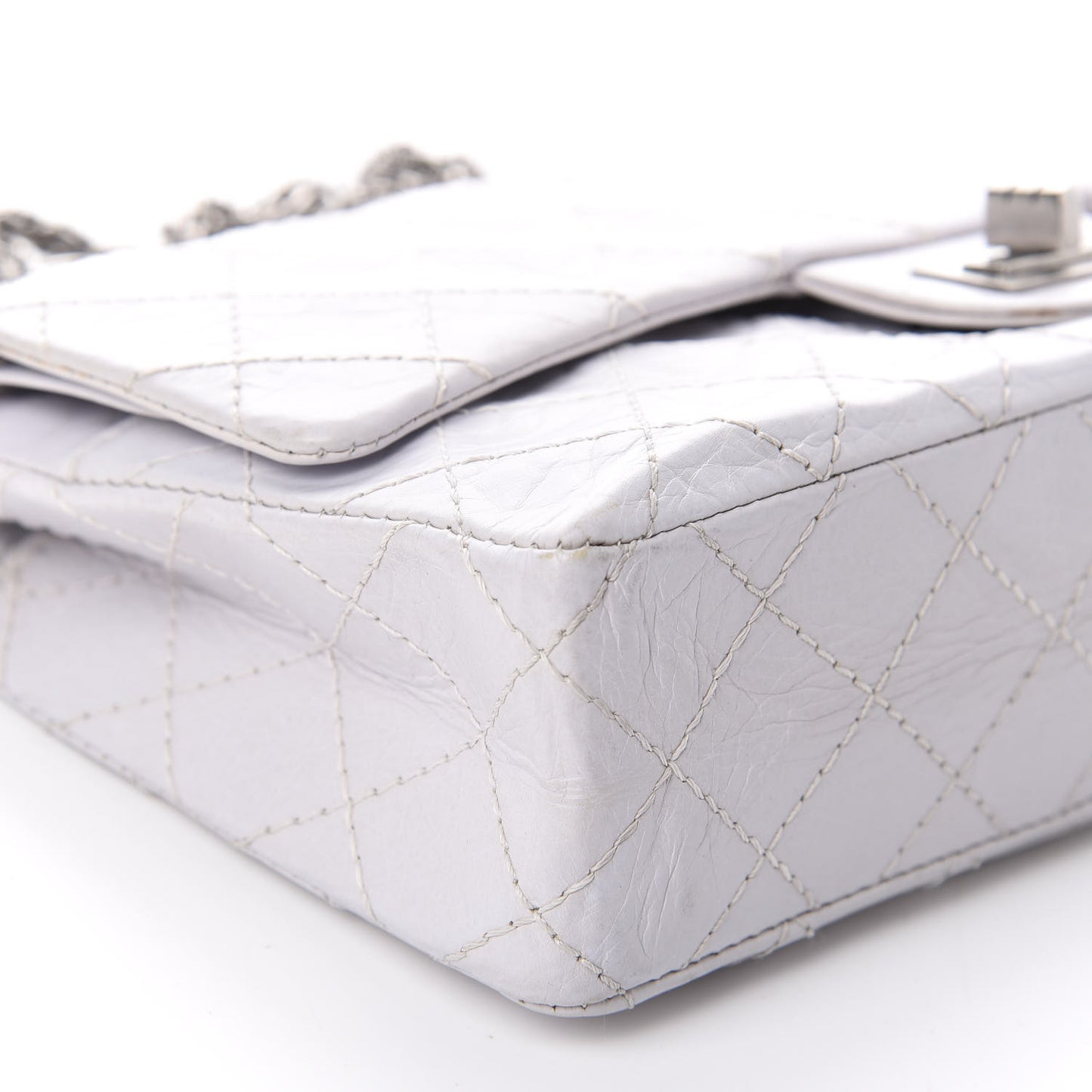 Aged Calfskin Quilted 50th Anniversary 2.55 Reissue 225 Flap White