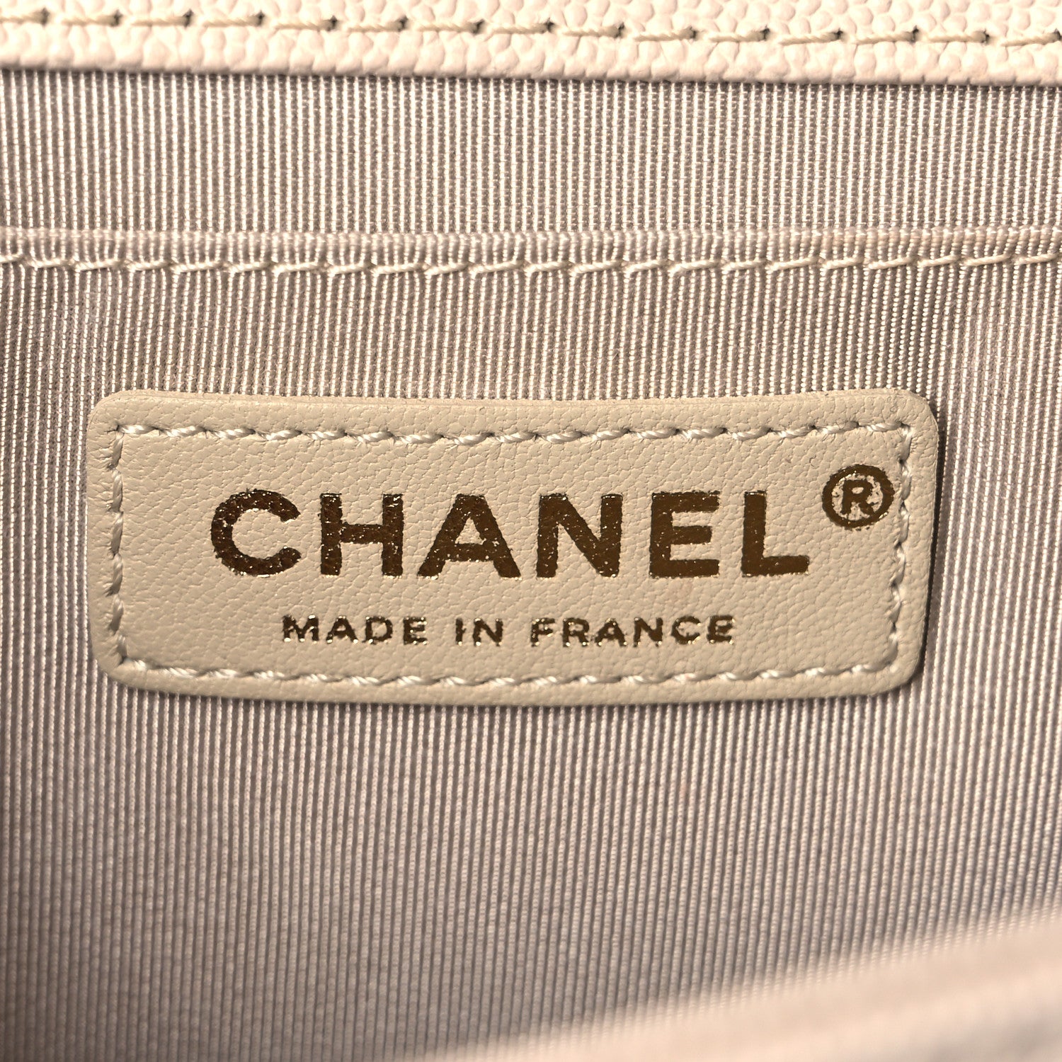 Chanel Caviar Chevron Quilted Braided Medium Boy Flap Beige 6 of 10