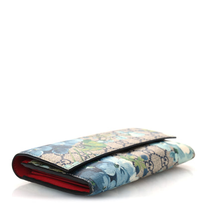 Gucci GG Supreme Monogram Blooms Continental Wallet Blue 4 of 9