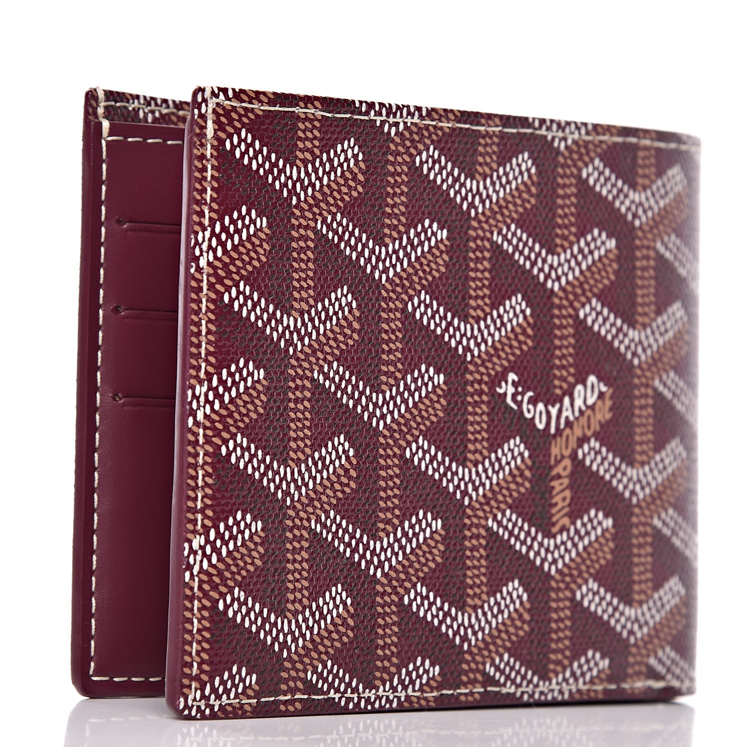 Goyard Goyardine Bi-Fold Victoire PM Wallet Burgundy 3 of 7