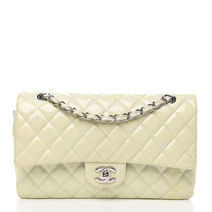 Chanel Patent Quilted Medium Double Flap Dark White 1 of 14