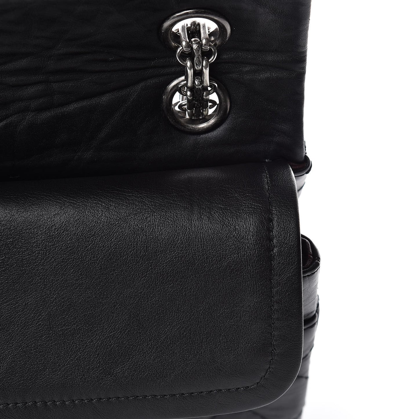 Aged Calfskin Quilted 2.55 Reissue 225 Flap Black
