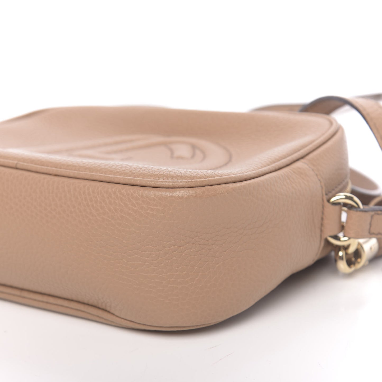 Pebbled Calfskin Small Soho Disco Bag Rose Beige