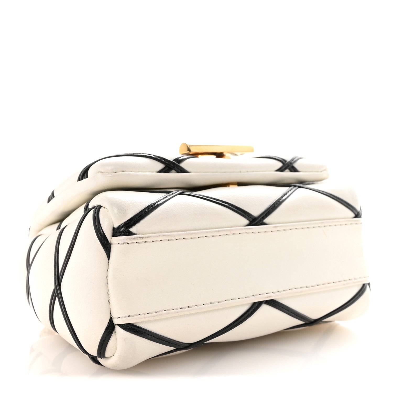 Louis Vuitton Lambskin Malletage Pico GO-14 White Black 3 of 8