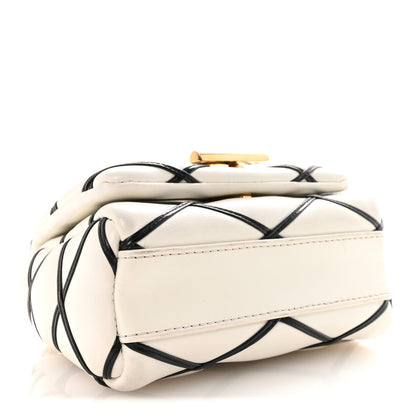 Louis Vuitton Lambskin Malletage Pico GO-14 White Black 3 of 8