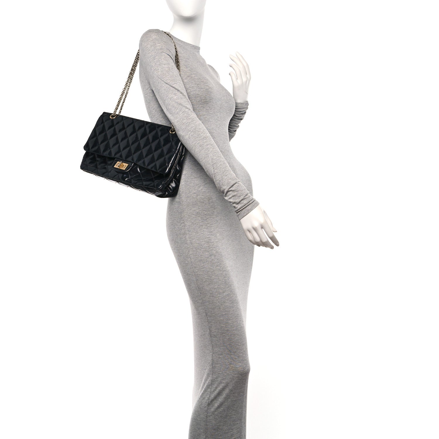 Chanel Patent Quilted 2.55 Reissue 227 Double Flap Black 3 of 10