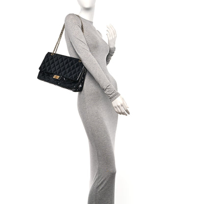 Chanel Patent Quilted 2.55 Reissue 227 Double Flap Black 3 of 10