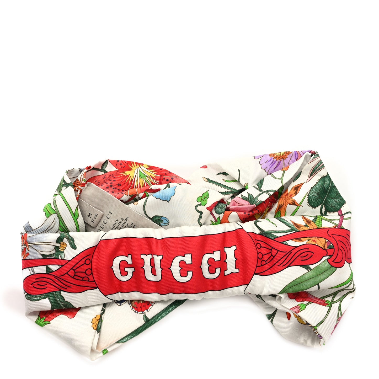 Silk Floral Headband M White Multicolor