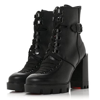 Christian Louboutin Calfskin Macademia 100 Biker Platform Boots 36.5 Black 3 of 5