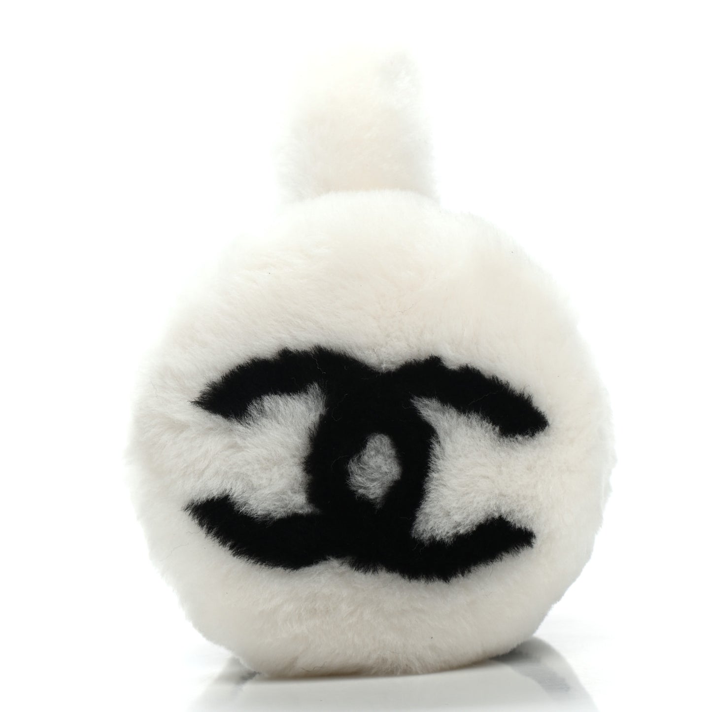 Shearling CC Ear Muffs White Black