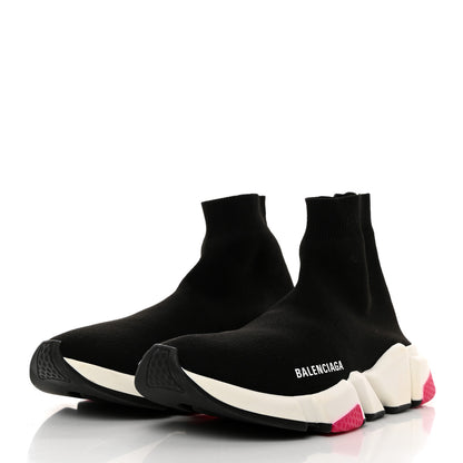 Balenciaga Neoprene Knit Womens Speed Sneakers 40 Black Pink 3 of 8