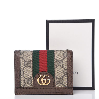 Gucci GG Supreme Monogram Web Ophidia Card Case Beige New Acero 8 of 8