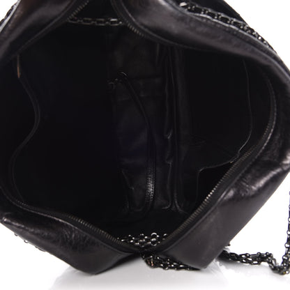 Chanel Metallic Aged Calfskin Quilted Large Reissue Camera Case Black 5 of 10