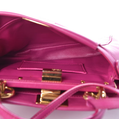 Fendi Nappa Mini Peekaboo Iconic Satchel Magenta 6 of 14