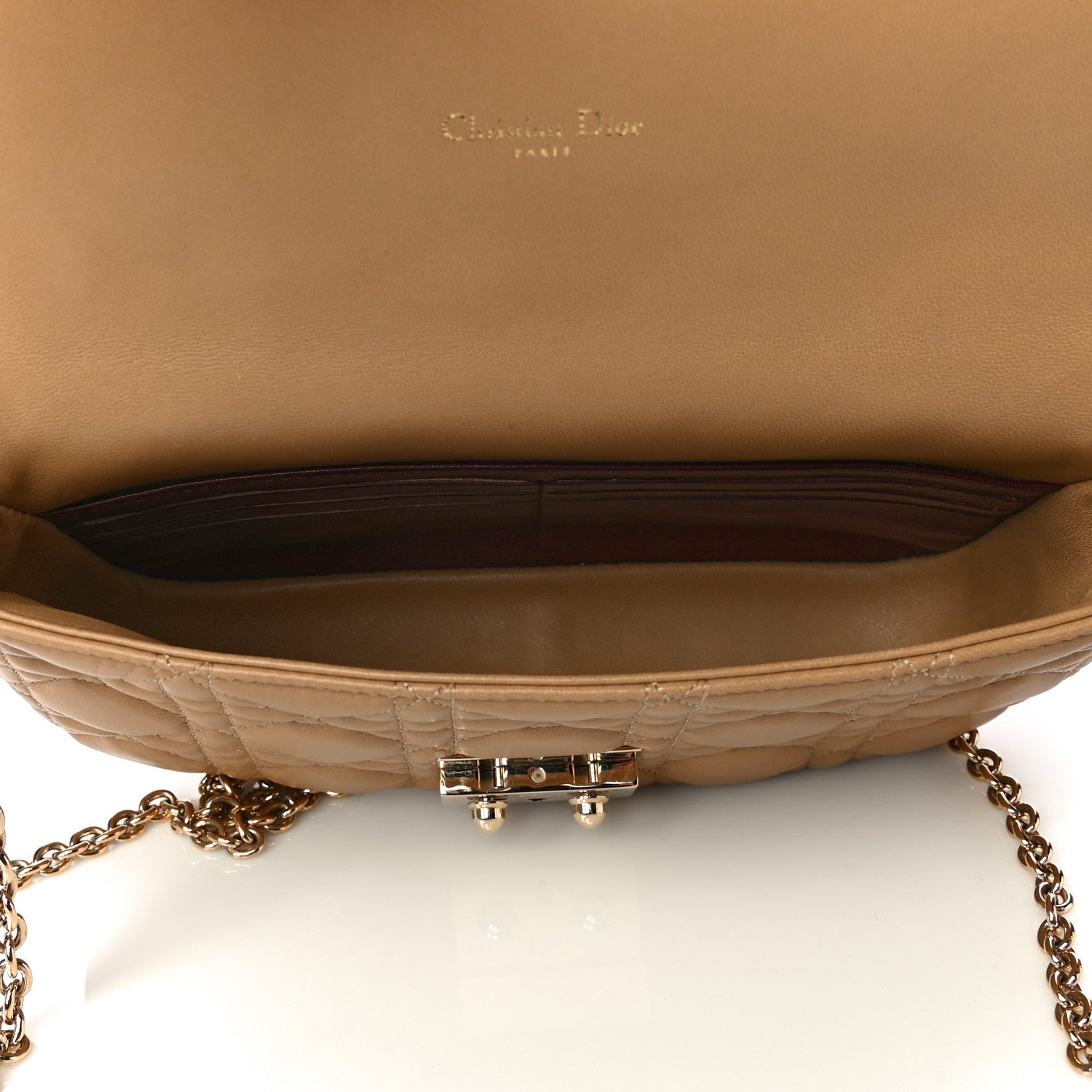 Christian Dior Lambskin Cannage Miss Dior Promenade Pouch Beige 9 of 10